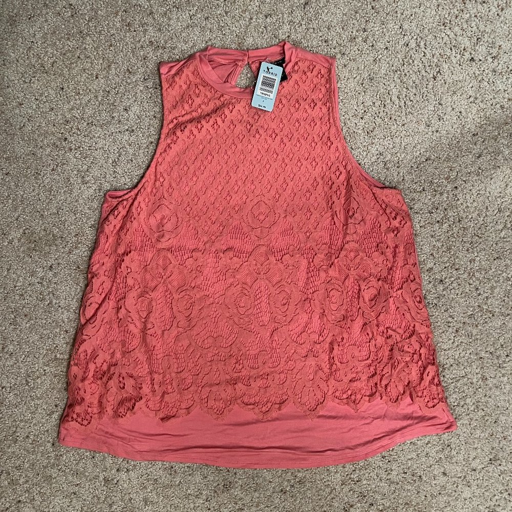 NWT pink lace Torrid tank size 2 (2X)